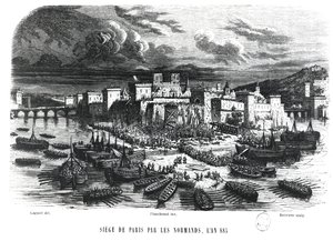Les Normands assiégeant Paris en 885, 19ème siècle - Jules pseudonym for Gagne, Jacques Gagniet